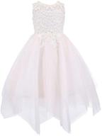 👗 bow dream tulle tutu lace party flower girl dress: perfect for weddings and junior bridesmaids logo