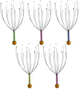 img 4 attached to 🧘 ROSENICE Scalp Massager Set - 5 Hand Held Therapeutic Head Scratchers with Steel Wire & Wooden Handle for Ultimate Home Spa Relief and Relaxation