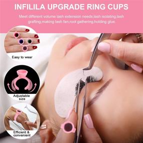 img 1 attached to Pink Glue Rings INFILILA 300PCS: Disposable Eyelash Extension & Tattoo Pigment Rings for Convenient Adhesive Application