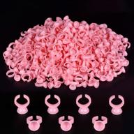 pink glue rings infilila 300pcs: disposable eyelash extension & tattoo pigment rings for convenient adhesive application logo