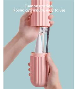 img 2 attached to 🦷 Convenient 2 PCS Travel Toothbrush Case & Wash Cup Organizer – Perfect for Business Trips and Daily Use