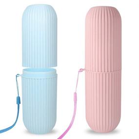 img 4 attached to 🦷 Convenient 2 PCS Travel Toothbrush Case & Wash Cup Organizer – Perfect for Business Trips and Daily Use