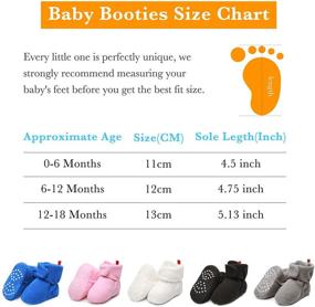 img 2 attached to Non-Slip Baby Fleece Booties for Newborns | Unisex First Walkers Warm Shoes | House Slippers for Baby Boys & Girls Toddlers