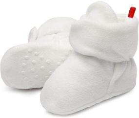 img 4 attached to Non-Slip Baby Fleece Booties for Newborns | Unisex First Walkers Warm Shoes | House Slippers for Baby Boys & Girls Toddlers