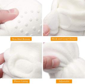 img 1 attached to Non-Slip Baby Fleece Booties for Newborns | Unisex First Walkers Warm Shoes | House Slippers for Baby Boys & Girls Toddlers