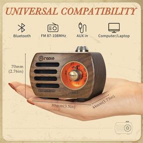img 3 attached to 📻 Vintage Retro FM Radio PRUNUS R-818: Small Portable Transistor Radio with Bluetooth Speaker, Rechargeable Battery, Enhanced Bass, Loud Volume, AUX Support (Brown)