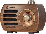 📻 vintage retro fm radio prunus r-818: small portable transistor radio with bluetooth speaker, rechargeable battery, enhanced bass, loud volume, aux support (brown) logo
