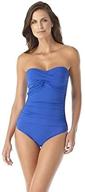 👙 anne cole twist front shirred one piece swimsuit for women - standard fit logo