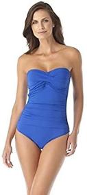 img 1 attached to 👙 Anne Cole Twist Front Shirred One Piece Swimsuit for Women - Standard Fit