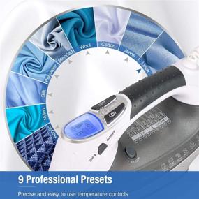 img 3 attached to BEAUTURAL 1800-Watt Steam Iron with LCD Screen, Ceramic Coated Soleplate, 3-Way Auto-Off, 9 Temperature & Steam Settings – Ideal for Variable Fabric Needs
