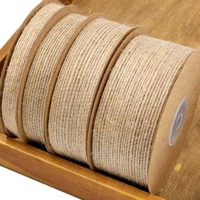 img 2 attached to 🎁 AdasBridal 4 Rolls of Natural Burlap Fabric Craft Linen Ribbon for Versatile Gifts Wrapping, Weddings, Events, Parties, and Home Decoration (4X10yard)