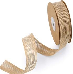 img 1 attached to 🎁 AdasBridal 4 Rolls of Natural Burlap Fabric Craft Linen Ribbon for Versatile Gifts Wrapping, Weddings, Events, Parties, and Home Decoration (4X10yard)