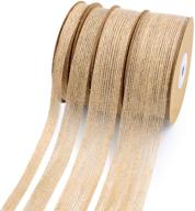 🎁 adasbridal 4 rolls of natural burlap fabric craft linen ribbon for versatile gifts wrapping, weddings, events, parties, and home decoration (4x10yard) logo