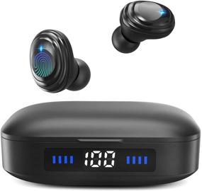 img 4 attached to 🎧 Immersive Sound True 5.0 Bluetooth Wireless Earbuds - In-Ear Headphones with 2000mAh Charging Case, Easy-Pairing, Stereo Calls, Touch Control, Built-in Microphones, IPX7 Sweatproof, Deep Bass - Perfect for Sports