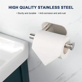 img 3 attached to 🚽 Premium Thicken SUS304 Stainless Steel Rustproof Adhesive Toilet Paper Holder - NearMoon Self Adhesive, No Drilling Required, Perfect for Bathroom, Kitchen, Washroom (Brushed Nickel)