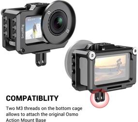 img 2 attached to 📷 Кейс для камеры SMALLRIG Osmo Action CVD2360 с отверстиями для крепления резьбы 1/4” и 3/8”, совместимый с адаптером для объектива 52 мм, предотвращение царапин на экране