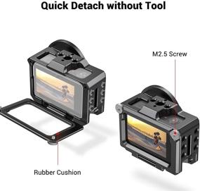 img 1 attached to 📷 Кейс для камеры SMALLRIG Osmo Action CVD2360 с отверстиями для крепления резьбы 1/4” и 3/8”, совместимый с адаптером для объектива 52 мм, предотвращение царапин на экране