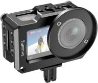 📷 smallrig osmo action camera cage cvd2360 with 1/4” and 3/8” thread locating holes, 52mm lens adapter compatible, screen scratch prevention logo