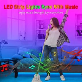 img 1 attached to 🎶 Smart Music Sync 50ft LED Strip Lights for Bedroom Home Decoration - APP Controlled