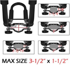 img 1 attached to 🚣 Регулируемые 2 пары стоек J-Bar для перевозки каяков, каноэ, гребных досок и серфбордов на крыше автомобиля, внедорожника или грузовика с поперечинами, в комплекте ремни с рatchet-застежками - черного цвета.