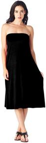 img 1 attached to Popana Women's Long Maxi Skirt: Versatile Convertible Sundress in Plus Size, Proudly Made in USA