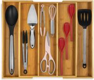 🍴 streamline your kitchen drawer with the rmr home bamboo silverware organizer - versatile expandable cutlery tray and utensil organizer, featuring drawer dividers for perfectly organized kitchen utensils and flatware (3-5 slots) - natural логотип