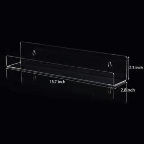 img 3 attached to 📚 Versatile 14 Inch Acrylic Floating Bookshelf: Ideal for Kids, Living Room, Office, Bedroom, Bathroom, Kitchen - Clear, Set of 8