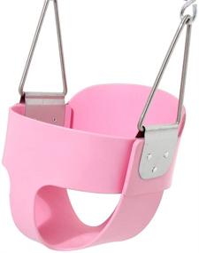 img 2 attached to 👶 Toddler High Back Full Bucket Swing - Heavy Duty Pink Swing Set Seat - Top Swing Set Accessories