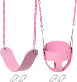 img 4 attached to 👶 Toddler High Back Full Bucket Swing - Heavy Duty Pink Swing Set Seat - Top Swing Set Accessories