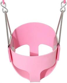 img 3 attached to 👶 Toddler High Back Full Bucket Swing - Heavy Duty Pink Swing Set Seat - Top Swing Set Accessories