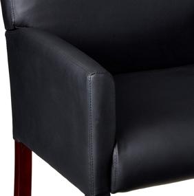 img 1 attached to 🪑 Boss Office Products Reception Box Arm Chair: Mahogany Finish in Black - 25" D x 24.5" W x 35" H