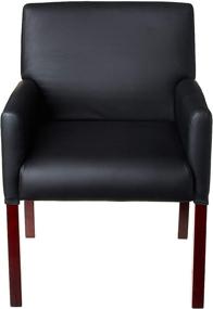 img 3 attached to 🪑 Boss Office Products Reception Box Arm Chair: Mahogany Finish in Black - 25" D x 24.5" W x 35" H