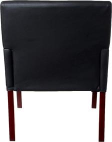 img 2 attached to 🪑 Boss Office Products Reception Box Arm Chair: Mahogany Finish in Black - 25" D x 24.5" W x 35" H