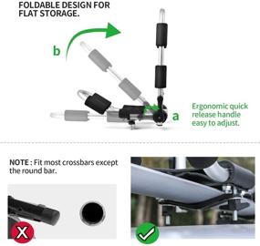 img 1 attached to 🚣 Aluminum Folding Kayak Rack Set: 2 PCS J Bar Car Roof Rack for Canoe, Surf Board, SUP | Top Mount on SUV, Car, Truck Crossbar | Includes 4 pcs Tie Down Straps