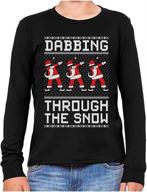 🎅 dabbing santa ugly christmas sweaters: kids' sweatshirt with long sleeves logo