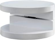 🔘 ckh emerson small circular glossy white swivel coffee table by christopher knight home логотип