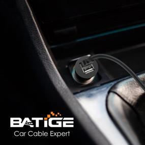 img 2 attached to 🚗 Dual USB Car Mount Flush Cable by BATIGE - 3ft Waterproof USB Cable with 2 Female Ports for Data and Power