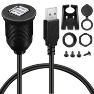 🚗 dual usb car mount flush cable by batige - 3ft waterproof usb cable with 2 female ports for data and power logo