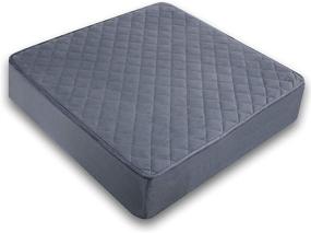 img 2 attached to Большая пена "Memory Foam" (20x20x5) квадратная подушка для сидения на стуле - толстая, не скользящая - кресла-реклайнеры, кресла, диваны - половая подушка - комфорт для сколиоза, боля в копчике и снятие давления - мягкая, серая.