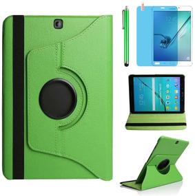 img 4 attached to 📱 360 Degree Rotating Stand Case for Samsung Galaxy Tab S2 9.7 inch - Green including Bonus Stylus Pen & Screen Film