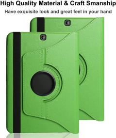 img 2 attached to 📱 360 Degree Rotating Stand Case for Samsung Galaxy Tab S2 9.7 inch - Green including Bonus Stylus Pen & Screen Film