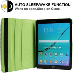 img 1 attached to 📱 360 Degree Rotating Stand Case for Samsung Galaxy Tab S2 9.7 inch - Green including Bonus Stylus Pen & Screen Film