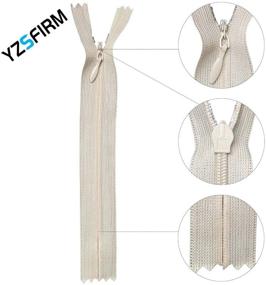 img 3 attached to 🧵 Premium 7 Inch Real Silk Invisible Sewing Zipper Bulk - Yzsfirm 10 Pcs, Beige Coil Closed Zippers for Tailor Sewing Crafts