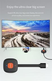 img 2 attached to 📺 Беспроводной адаптер для отображения MiraScreen HDMI 4K 2.4G Miracast Dongle для телевизора: совместим с телефоном, планшетом и ПК на телевизоре, проекторе или автомобильном экране.