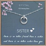 efytal sister gift from sister, 925 sterling silver interlocking circles necklace, sister birthday gift, big sister jewelry logo