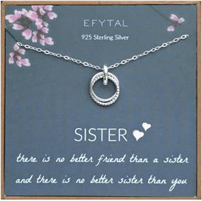 img 4 attached to EFYTAL Sister Gift from Sister, 925 Sterling Silver Interlocking Circles Necklace, Sister Birthday Gift, Big Sister Jewelry