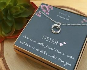 img 1 attached to EFYTAL Sister Gift from Sister, 925 Sterling Silver Interlocking Circles Necklace, Sister Birthday Gift, Big Sister Jewelry