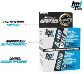 img 2 attached to 💪 BPI Sports A-HD Elite/Solid - Men’s Testosterone Booster for Healthy Muscle, Strength, Performance Support - Promotes Natural Fat Loss, Libido Boost - 30 Capsules, 30 Servings
