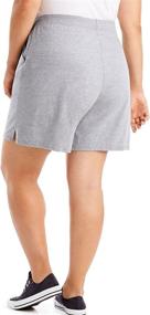 img 2 attached to 🩳 Just My Size Plus Size Cotton Jersey Pull-On Shorts for Women