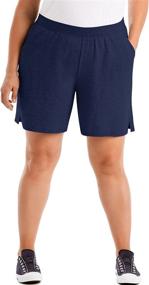 img 4 attached to 🩳 Just My Size Plus Size Cotton Jersey Pull-On Shorts for Women